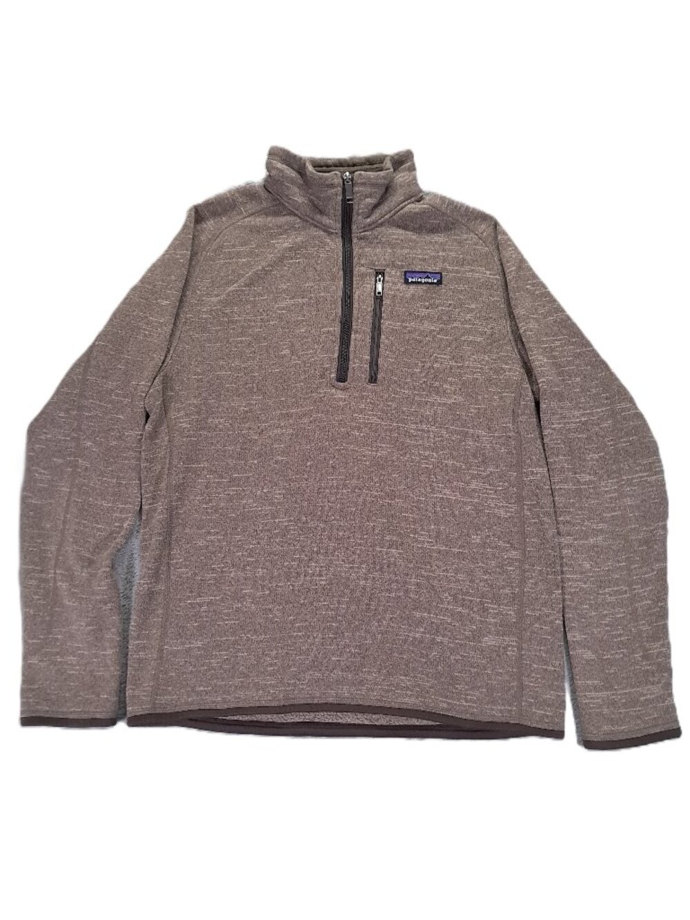 Patagonia Better Sweater Men M Tan Fleece 1/4 Zip Knit Pullover Outdoor 25522